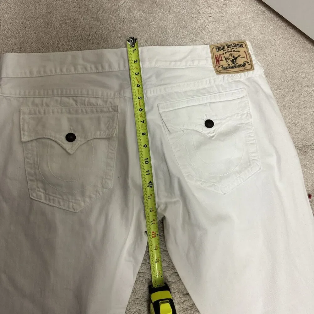 True Religion Ricky Denim Jeans Mens 44 White Flap Pocket Made in USA